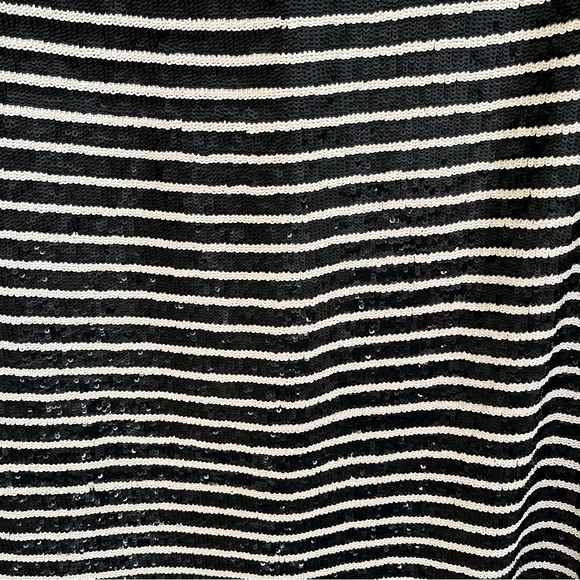 Michael Kors COLLECTION Navy Blue and White Stripe Sequin Silk Maxi Dres… - Picture 9 of 9